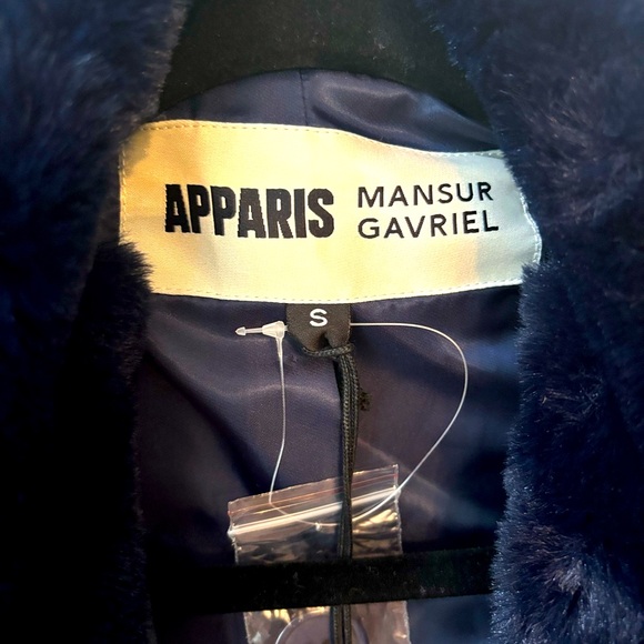 APPARIS x MANSUR GAVRIEL Stella Faux-Fur Coat size Small NWT - Picture 7 of 14
